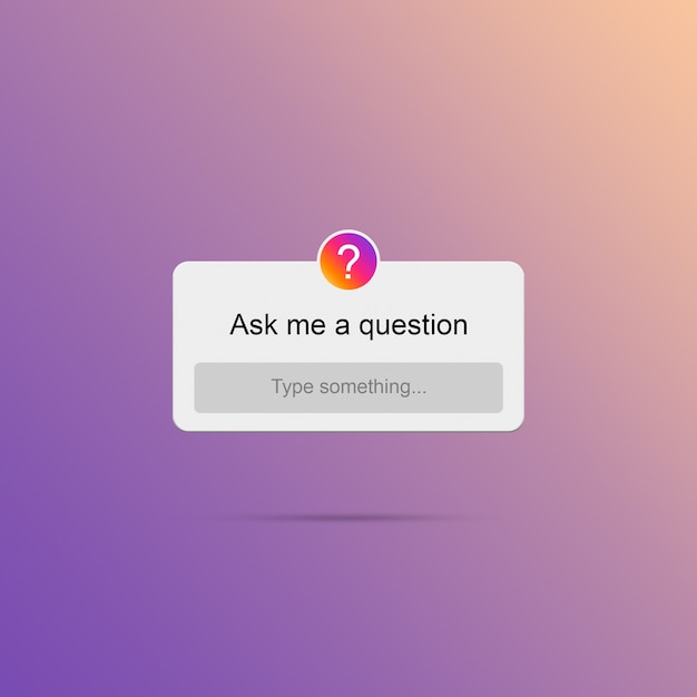 Pergunte-me um formulário de pergunta instagram 3d