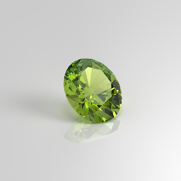 Peridot-Edelstein-Oval 3D-Rendering