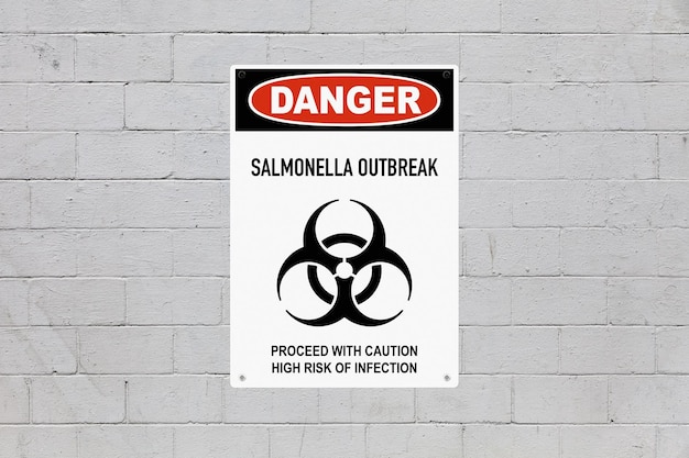 Perigo de surto de salmonela Proceder com cautela alto risco de infecção