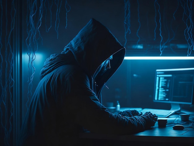 Perigoso hacker encapuzado invade servidores de dados do governo e infecta seu sistema com um vírus H
