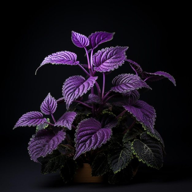 Perilla-Blätter mit tief purpurfarbenem Farbton