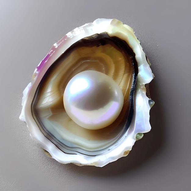 Foto una perla en un oyster ai generado