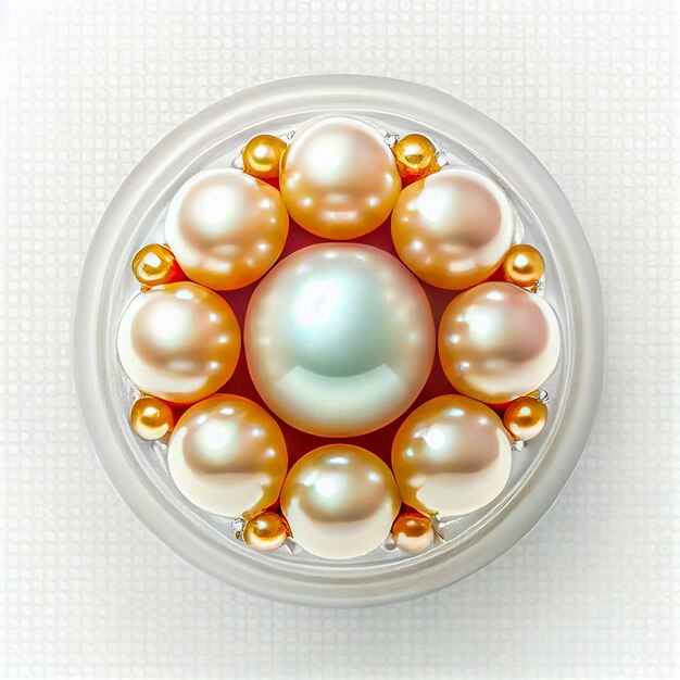 Foto perlas de agua dulce aisladas sobre fondo blanco para joyería