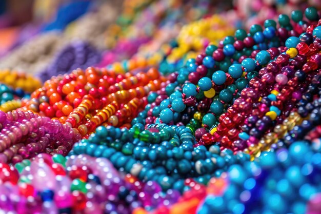 Foto perlas de colores en un mercado