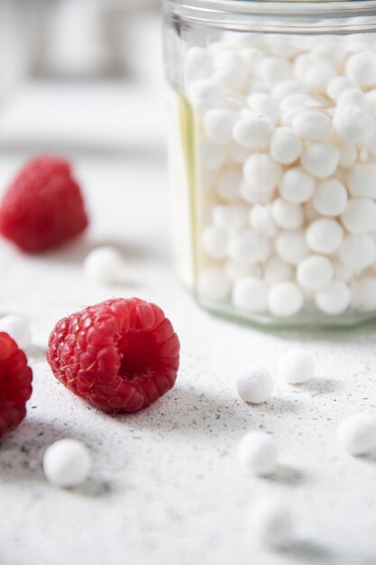 Perlas de tapioca en un frasco