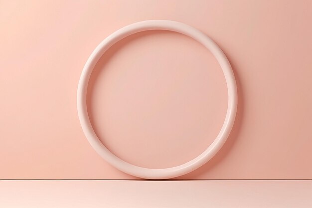 Perlenkreis Pfirsichwand minimaler abstrakter Hintergrund Pastellfarben-Mockup 3D-Rendering