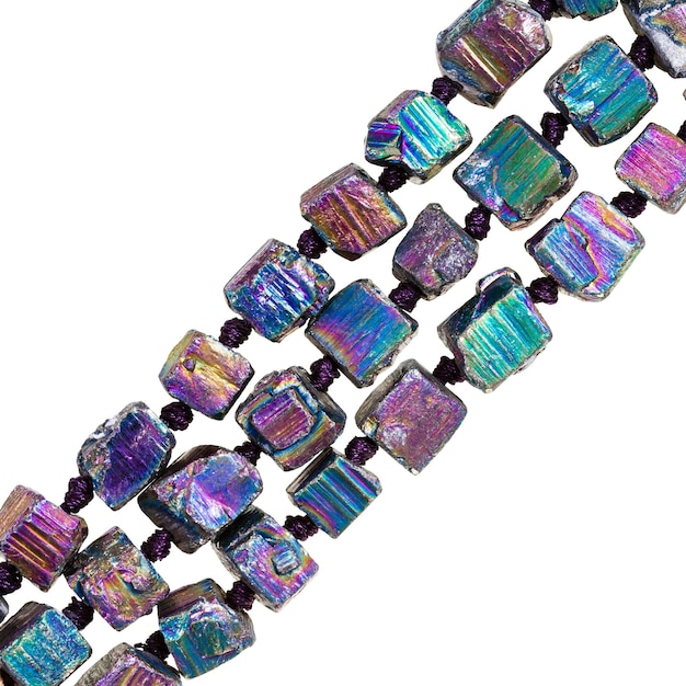 Perlenschnüre aus Regenbogen-Pyrit-Edelstein