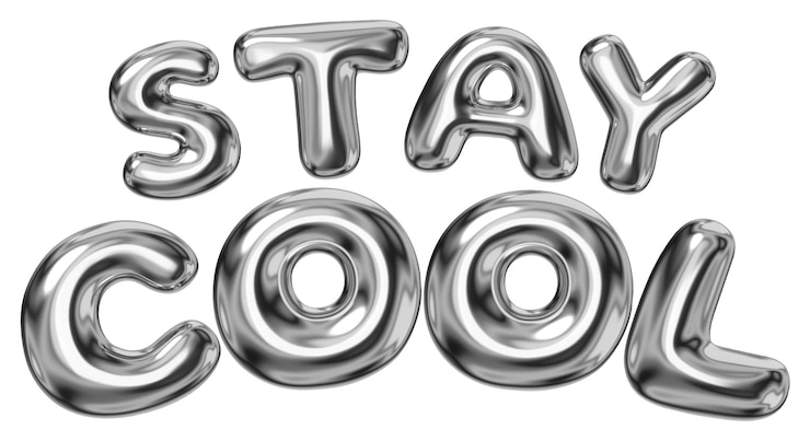 Foto permanecer fresco pegatina de palabras elemento png editable fluido diseño de fuente cromo