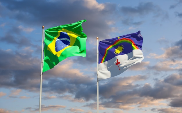 Pernambuco Brasilien Staatsflagge. 3D-Grafik