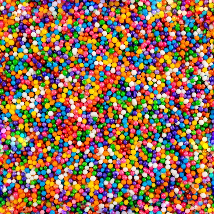 Foto pérolas de arco-íris doces de perto