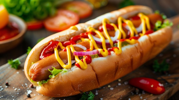 El perrito caliente es delicioso.