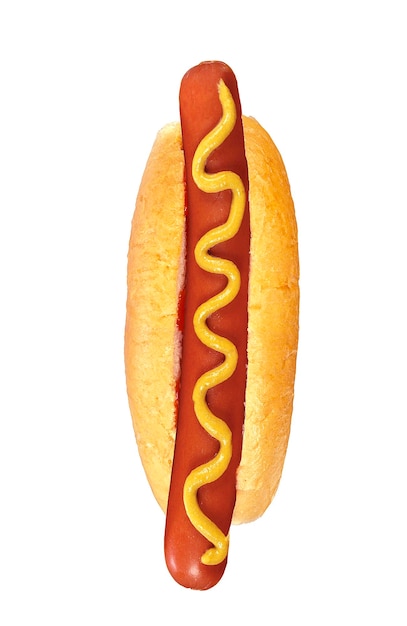 perrito caliente con mostaza