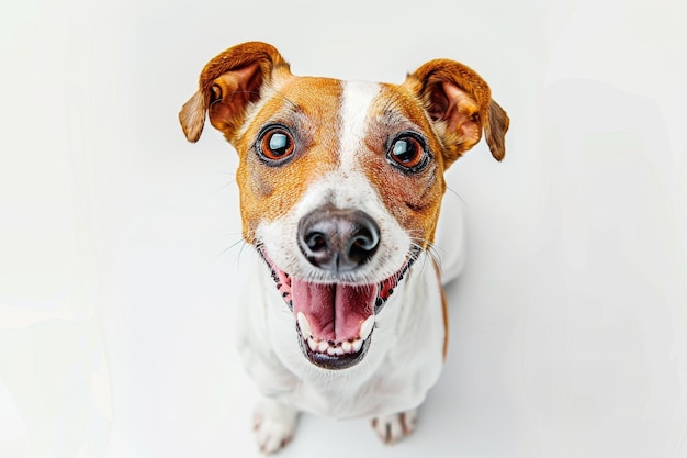 Un perro alegre aislado en un fondo transparente