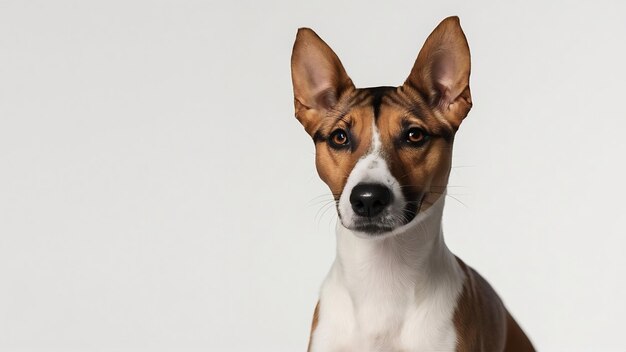 Perro Basenji aislado en blanco