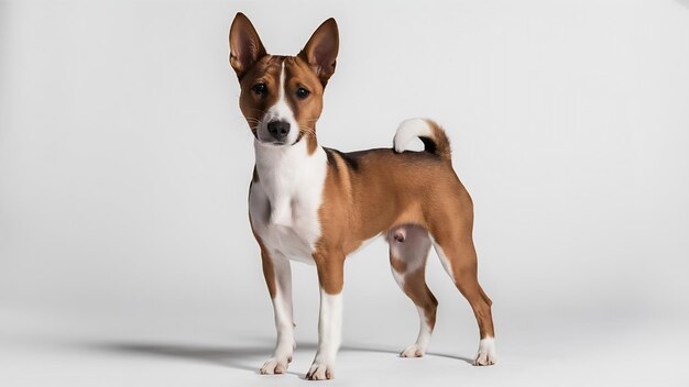 Perro Basenji aislado en blanco