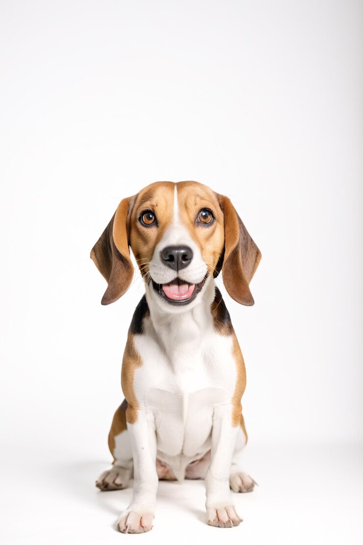 perro Beagle aislado con fondo blanco xA