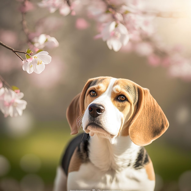 Perro beagle al aire libre como retrato de mascota doméstica en deslumbrante detalle realista
