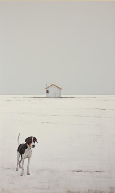 Foto un perro beagle en un campo nevado