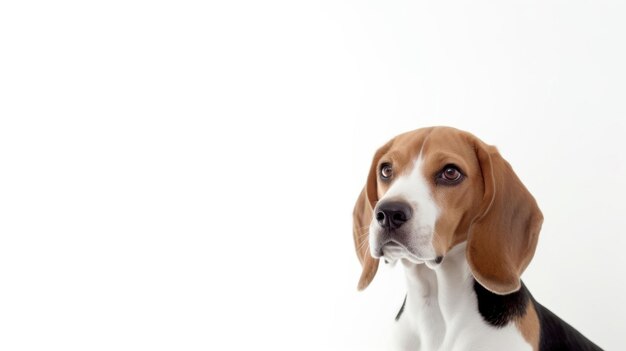 Un perro beagle está mirando a la cámara.