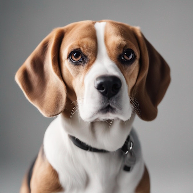 Un perro beagle hiperrealista de cuerpo completo con fondo blanco