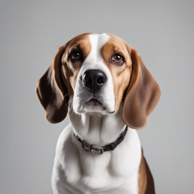 Un perro beagle hiperrealista de cuerpo completo con fondo blanco