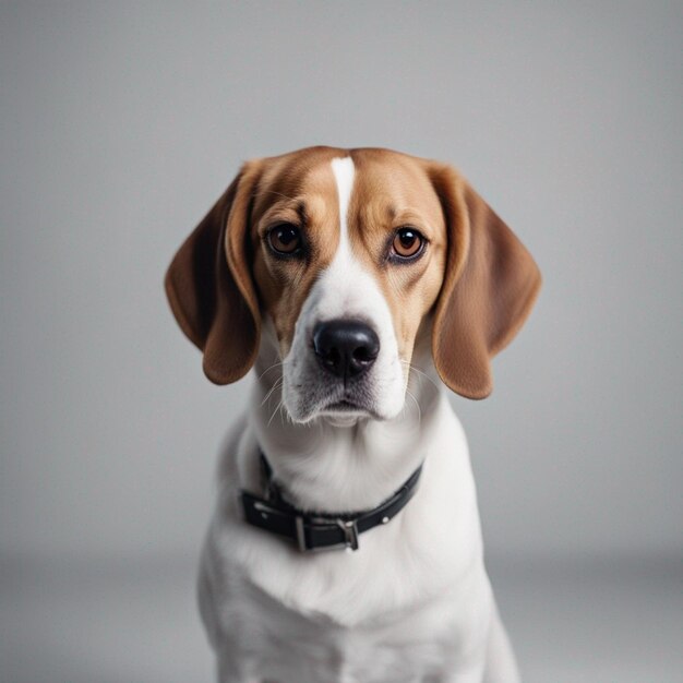 Un perro beagle hiperrealista de cuerpo completo con fondo blanco