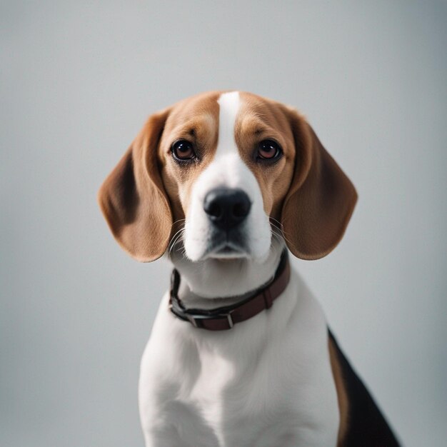 Un perro beagle hiperrealista de cuerpo completo con fondo blanco