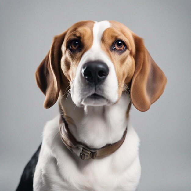 Un perro beagle hiperrealista de cuerpo completo con fondo blanco