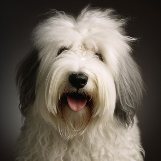 Un perro blanco y negro con nariz negra y cara blanca.