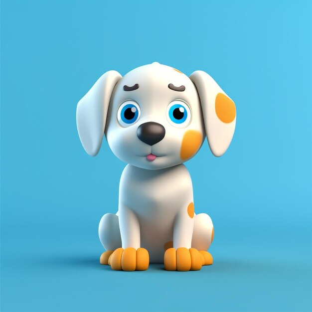 Foto perro y cachorro bonitos en 3d