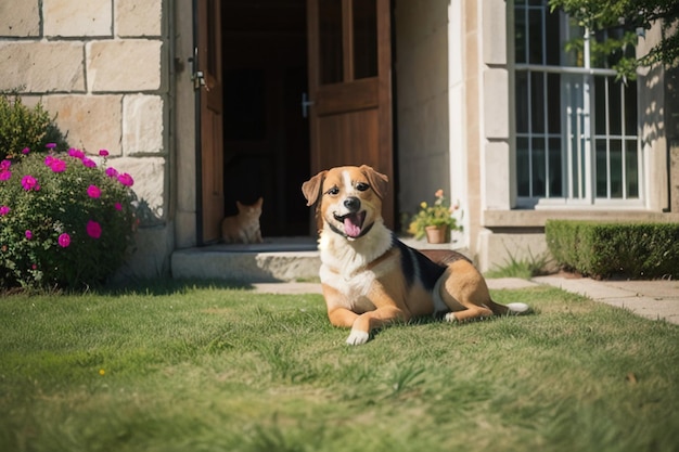 Perro caminando al aire libre jugando lindo mascota perro hombre mejor amigo HD fotografía fondo de pantalla