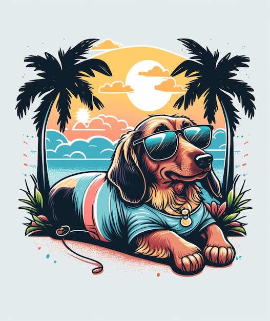 Perro con una camiseta que dice dachshund