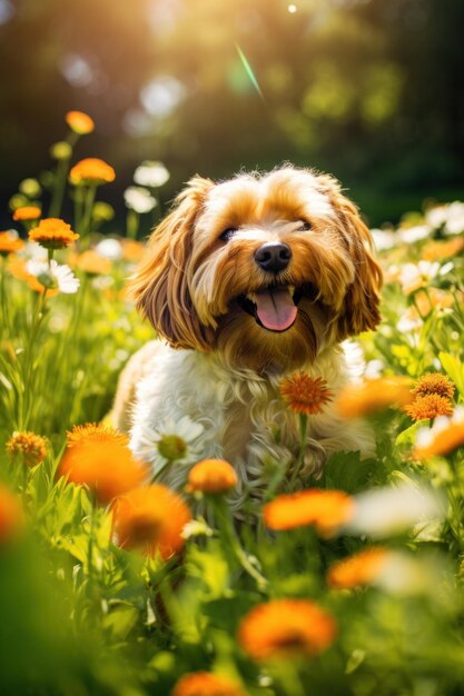 Un perro en el campo