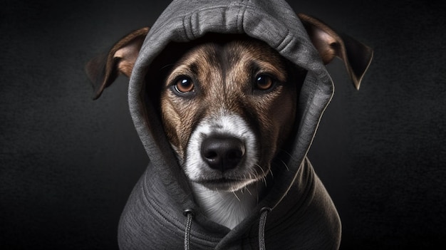 Un perro con una capucha