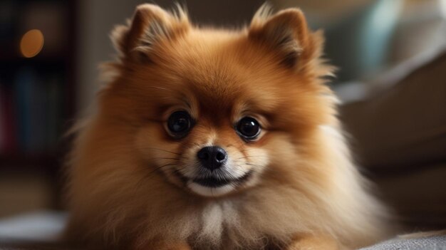 Un perro de cara morena y ojos negros.