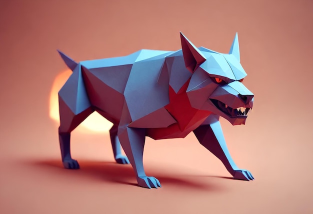 perro cazador de origame