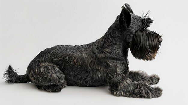 Foto el perro cesky terrier en un fondo blanco