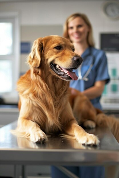 Foto perro en clínicas veterinarias ia generativa