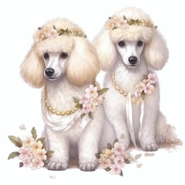 Perro clipart lindo cachorro perros sobre un fondo blanco