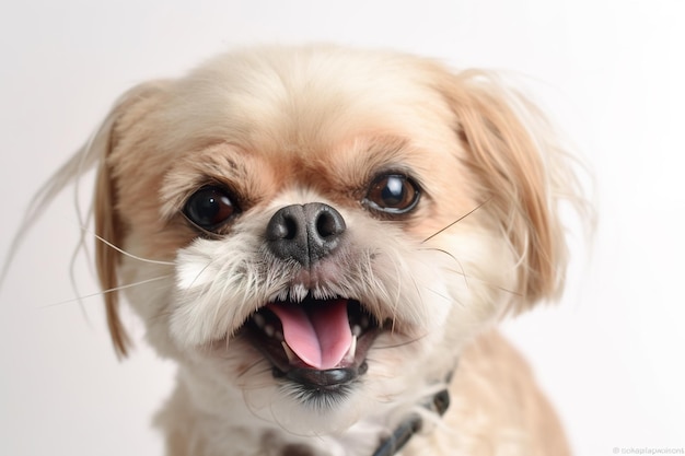 Un perro con collar negro y un collar negro con un collar negro que dice 'perro'