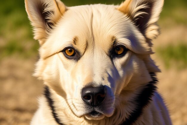 Un perro con un collar negro y un collar negro.