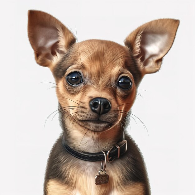 Foto un perro con un collar negro que dice 