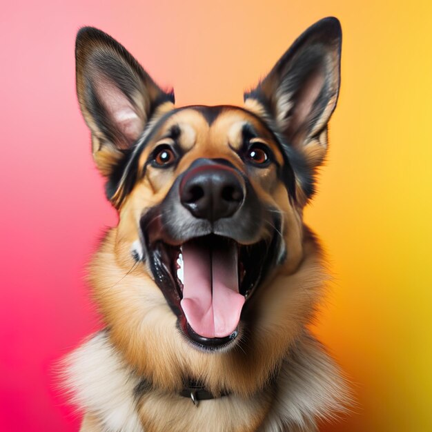 Foto un perro con un collar que dice perro feliz