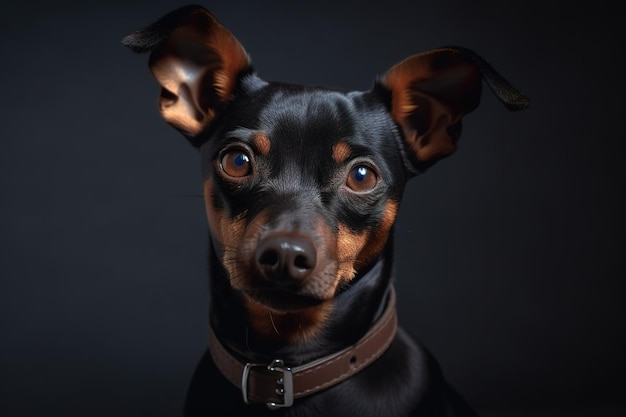 Un perro con un collar que dice 'perro'