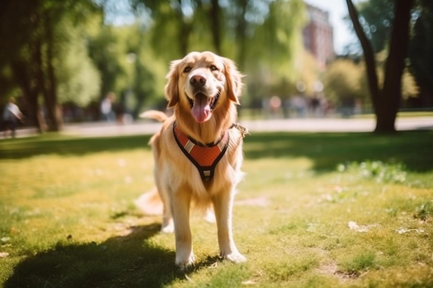 Foto un perro con un collar que dice que el perro está usando un collar rojo