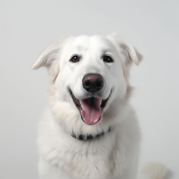 Un perro con un collar que dice 'soy un perro'