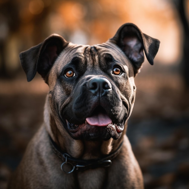 Un perro con un collar que dice 'toro'