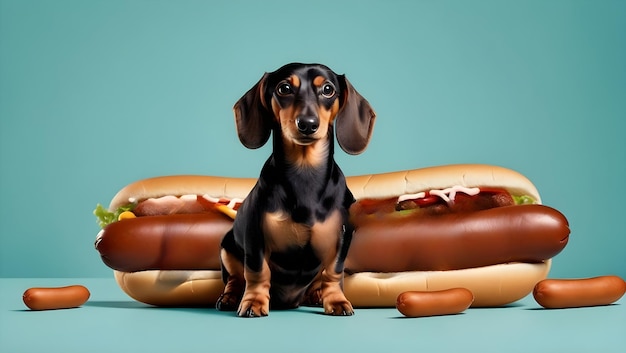 Foto perro con comida