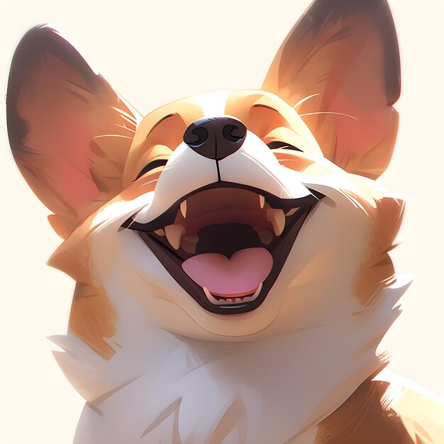 perro corgi feliz con expresión facial