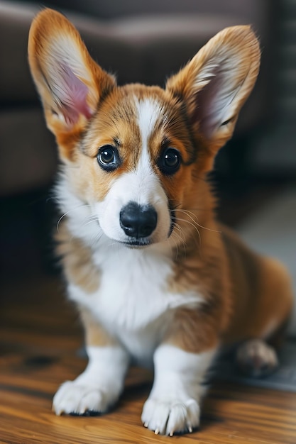 Perro Corgi marrón y blanco